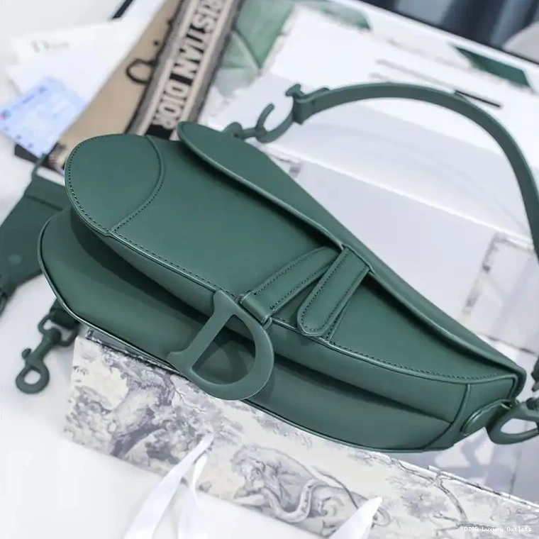 Cheap Dior Saddle Green Ultramatte Calfskin Bag 0421 Luxury